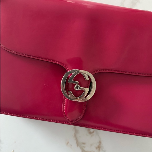Gucci Fuchsia Leather Chain Shoulder Bag - Picture 9 of 12